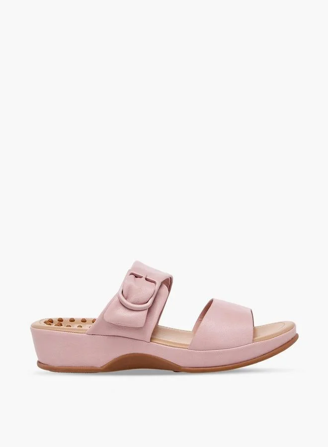 Le Confort Women Buckle Detail Wedge Heel Sandals