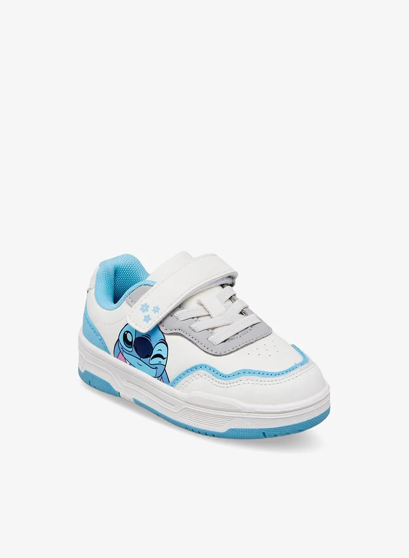 ديزني Disney Girls Stitch Print Hook & Loop Ankle Sneakers