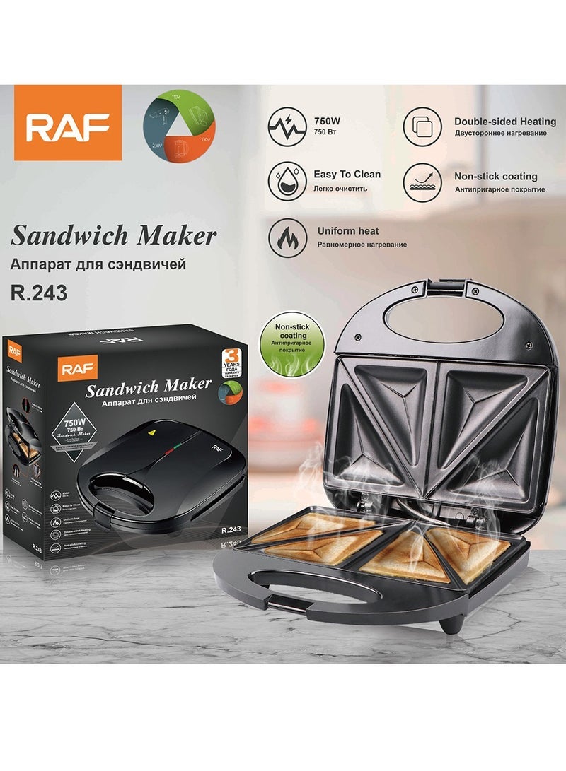 آر إيه أف ماكينة ساندويتش تسخين منزلية على الوجهين ماكينة إفطار متعددة الوظائف ماكينة الخبز - Image 1