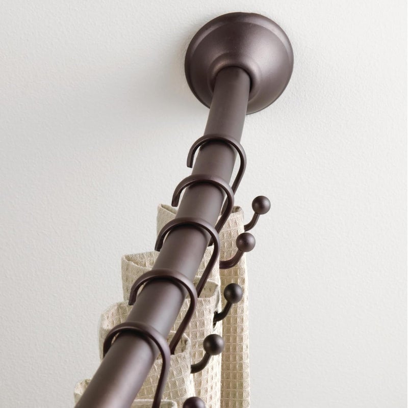 InterDesign iDesign Metal Shower Curtain Hooks, Axis Collection, Set of 12, Rust-Resistant Bronze - Image 5
