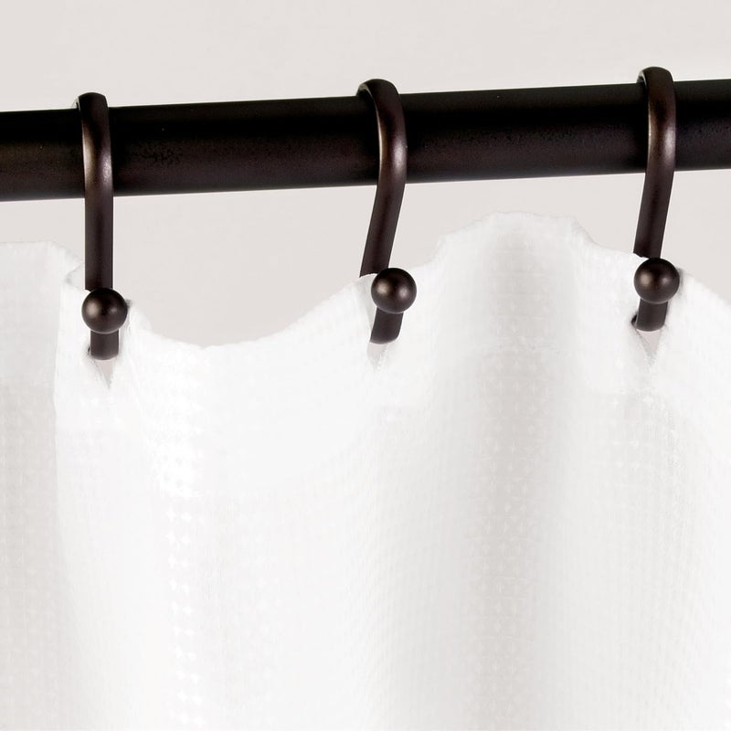 InterDesign iDesign Metal Shower Curtain Hooks, Axis Collection, Set of 12, Rust-Resistant Bronze - Image 4