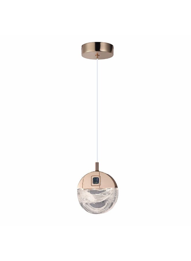 DANUBE HOME Alisse Pendant Stainless Steel Aluminium Crystal D66 X H49 X W25 Led Gold/Clear  - Image 2