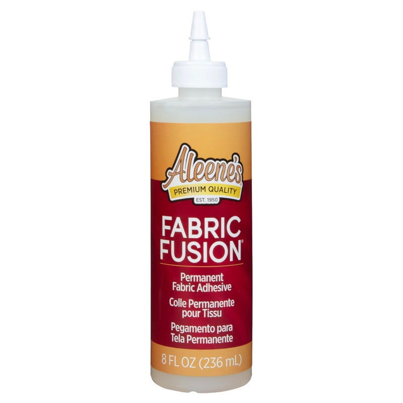 Aleene's Fabric Fusion Glue 8 fl oz, Permanent and Washable Adhesive, No-Sew Fabric Glue for Clothing, Denim, Polyester, Cotton, Flannel Materials, Dries Flexible - Image 1