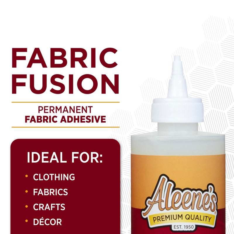 Aleene's Fabric Fusion Glue 8 fl oz, Permanent and Washable Adhesive, No-Sew Fabric Glue for Clothing, Denim, Polyester, Cotton, Flannel Materials, Dries Flexible - Image 3