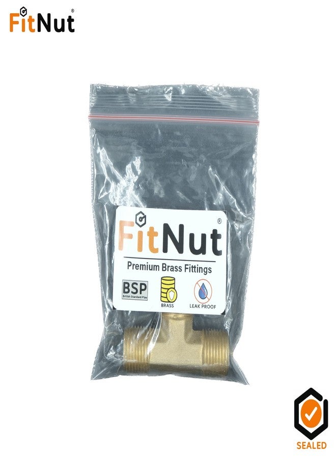 وصلة أنبوب نحاسية ذكرية من FitNut مقاس 1/2 بوصة BSP ثلاثية الاتجاهات | وصلة أنثى BSP مقاس 1/2 بوصة × 1/2 بوصة × 1/2 بوصة | عبوة من قطعة واحدة | - Image 4