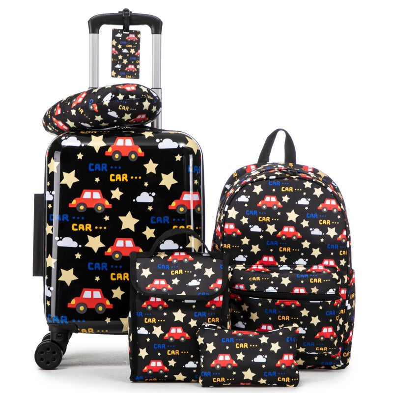 Rosamo Kidâ€™s Luggage Set 6 Piece Suitcase Set 16â€™â€™ Hardside Luggage with Spinner Wheels Girls Boys Carry on Luggage Travel Rolling Luggage Airline Approved - Image 1