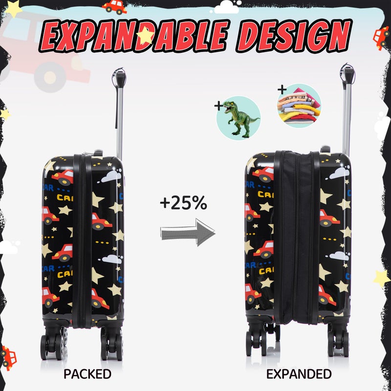 Rosamo Kidâ€™s Luggage Set 6 Piece Suitcase Set 16â€™â€™ Hardside Luggage with Spinner Wheels Girls Boys Carry on Luggage Travel Rolling Luggage Airline Approved - Image 3