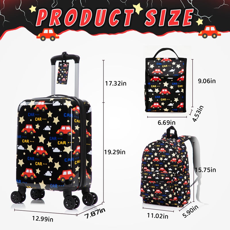 Rosamo Kidâ€™s Luggage Set 6 Piece Suitcase Set 16â€™â€™ Hardside Luggage with Spinner Wheels Girls Boys Carry on Luggage Travel Rolling Luggage Airline Approved - Image 2
