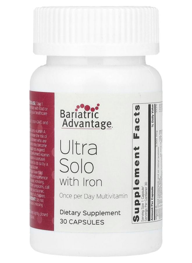 Bariatric Advantage ألترا سولو مع الحديد 30 كبسولة