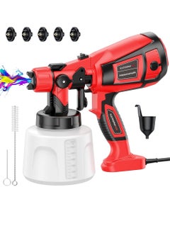 Uwals Paint Sprayer, High Power Electric Paint Sprayer, HVLP Spray Paint Gun with 5 Copper Nozzles and 3 Spray Patterns for Home Interior and Exterior, Furniture, Cabinets, Fence, Doors, Walls  - Image 1