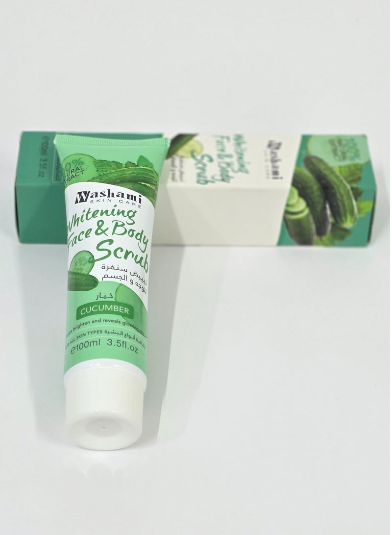 واشامي مقشر تفتيح للوجه والجسم بالخيار – منعش، مقشر، مهدئ، علاج لتفتيح البشرة – 100 مل - Image 3