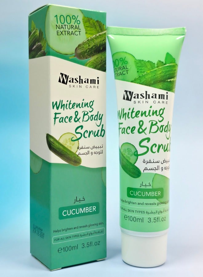واشامي مقشر تفتيح للوجه والجسم بالخيار – منعش، مقشر، مهدئ، علاج لتفتيح البشرة – 100 مل - Image 1