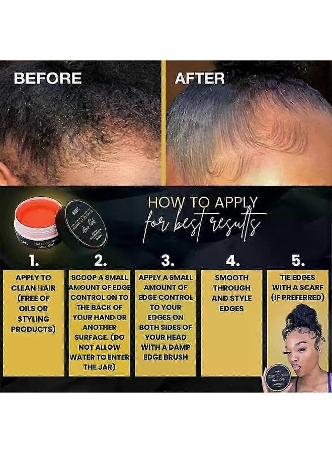 KOEC Edge Control Hair Gel Hair Braiding Gel Non Greasy Edge Wax Styling Tamer Natural Formula  Non Flaking No White Cast Long Lasting Edge Control Wax Hair Gel - Image 3