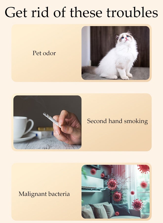 DUNISO Air Purifier for Home Intelligent Nanocomposite Air Purifier Quiet Sleep Mode Function Aromatherapy Function 360° Air Outflow Small Air Filters Out Cigarette Pollen Dust Purifier for Pets Hair, Odor, Dust, Smoke, Pollen - Image 5