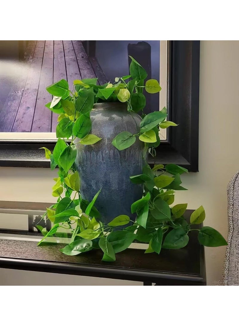 Generic Artificial Hanging Plants, 35.5inch/90cm Fake Hanging Plants, Fake Ivy Vines with Full Leaves, Faux Hanging Greenery Pothos for Wall Home Living Room Indoor Outdoor Decor (2 Pcs)  - Image 3