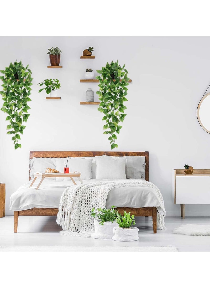 Generic Artificial Hanging Plants, 35.5inch/90cm Fake Hanging Plants, Fake Ivy Vines with Full Leaves, Faux Hanging Greenery Pothos for Wall Home Living Room Indoor Outdoor Decor (2 Pcs)  - Image 2