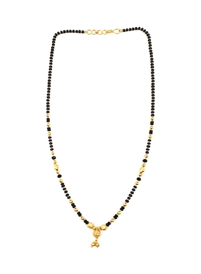 JHB Gold Plated Black Beads Traditional Short Mangalsutra For Women - Image 1