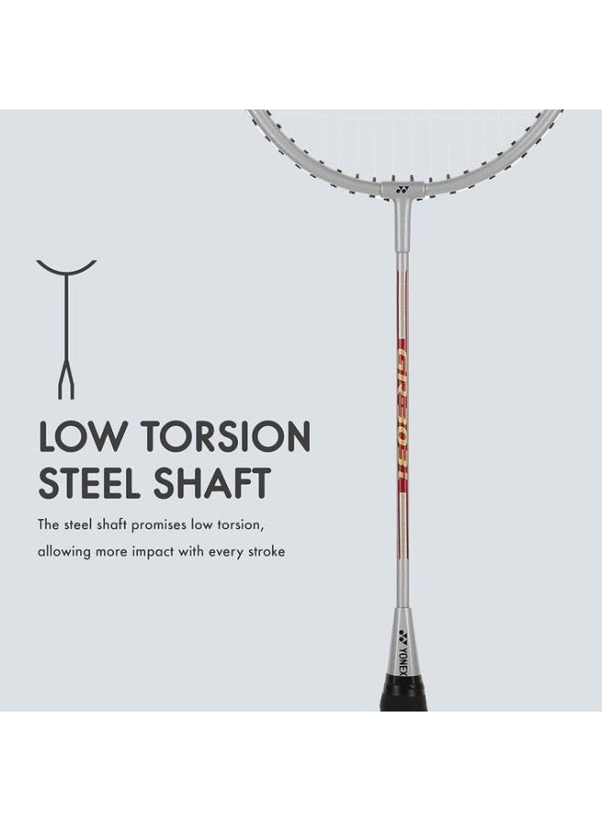 يونيكس مضرب تنس الريشة Yonex GR 303 المصنوع من مزيج الألومنيوم، بغطاء كامل - مضرب مشدود مسبقًا للمبتدئين واللاعبين الهواة - Image 5