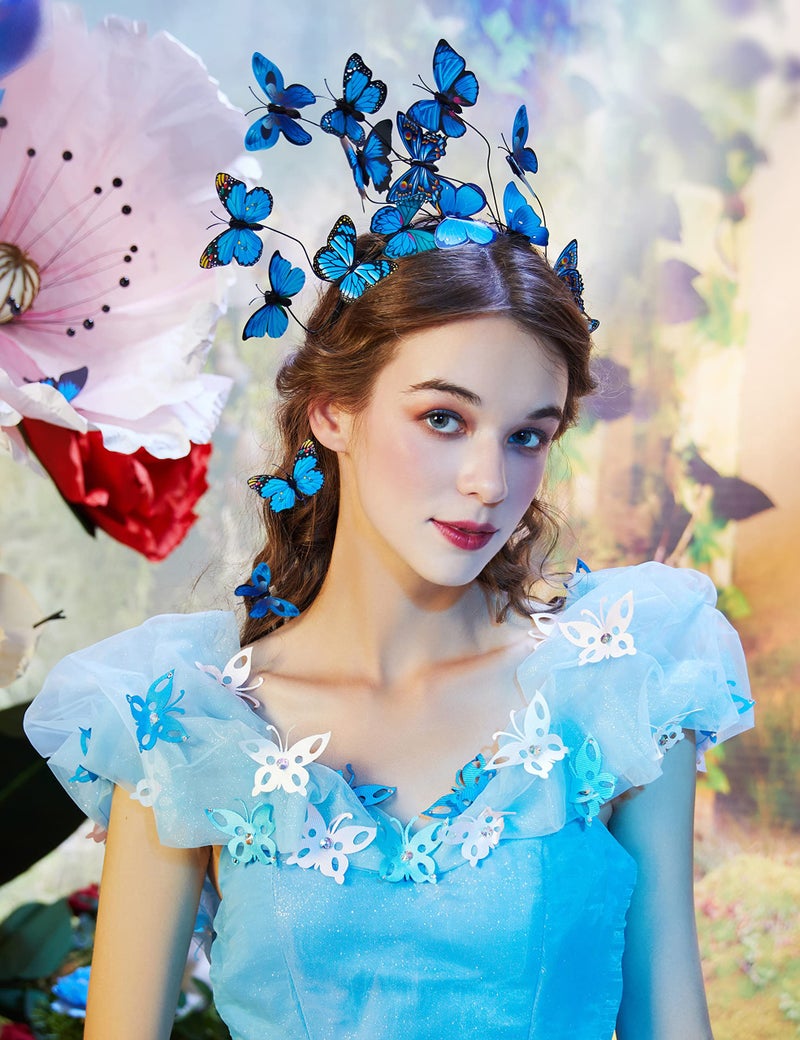 Coucoland Butterfly Fascinator Hat Derby Fascinators Butterfly Headpiece for Festival Halloween Costume Party - Image 5