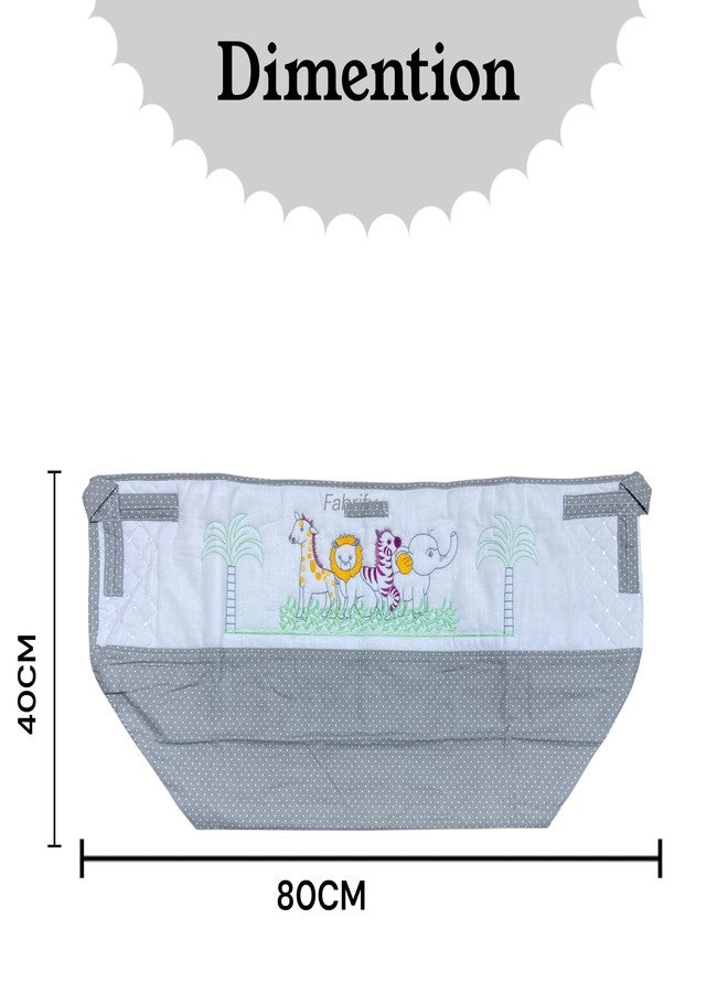 Fabrify Premium Cotton Baby Hammock, Ghodiyu Swing Cradle with Mosquito Net Cover, Animal Design, 60x40 cm, Safety Zipper, One Size (Grey) - Image 2
