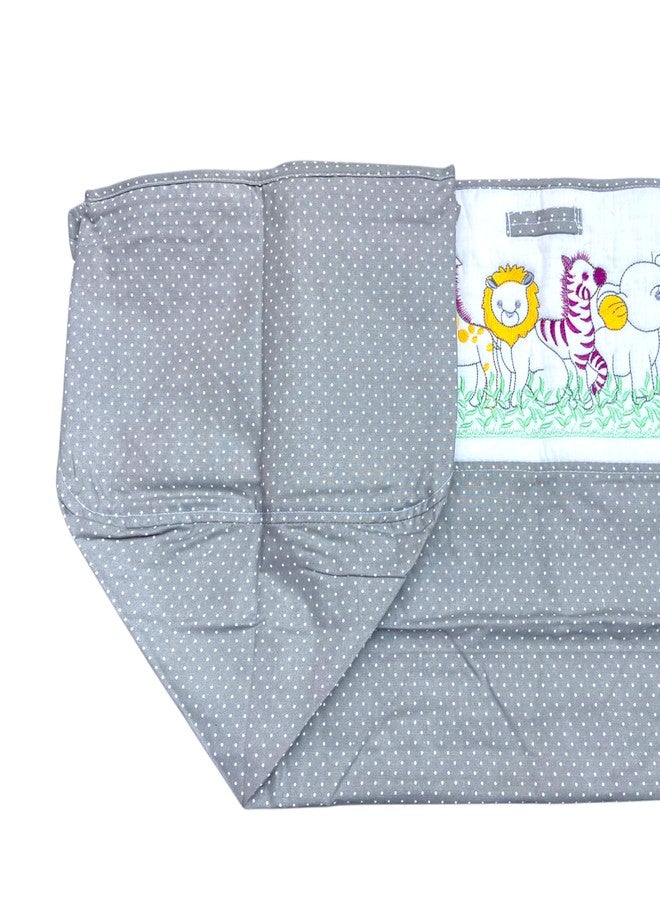 Fabrify Premium Cotton Baby Hammock, Ghodiyu Swing Cradle with Mosquito Net Cover, Animal Design, 60x40 cm, Safety Zipper, One Size (Grey) - Image 5