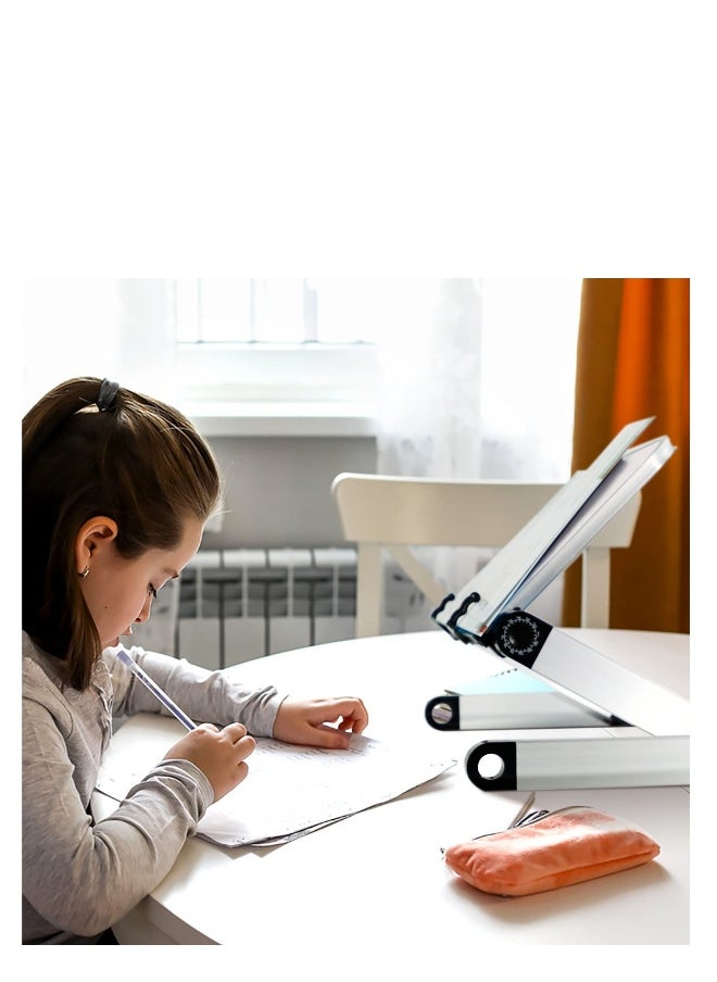 Generic - Book Stand for Reading, Adjustable Book Holder, Ergonomic Multi Heights Angles Holder, Portable Multifunctional Book Holder, with Clips, for Textbook, Cookbook, Sheet Music, Laptop - Image 1
