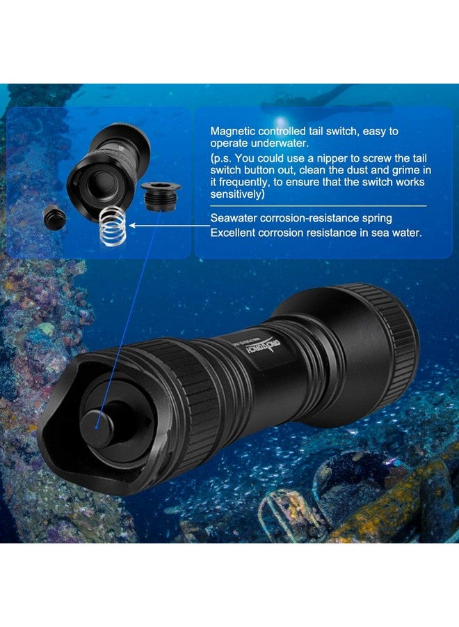 ORCATORCH ضوء الغوص D550، 1000 لومن ضوء غوص تحت الماء فائق السطوع مع 3 أوضاع، مصباح غوص ليلي مقاوم للماء IP68 بعمق 150 مترًا - Image 5