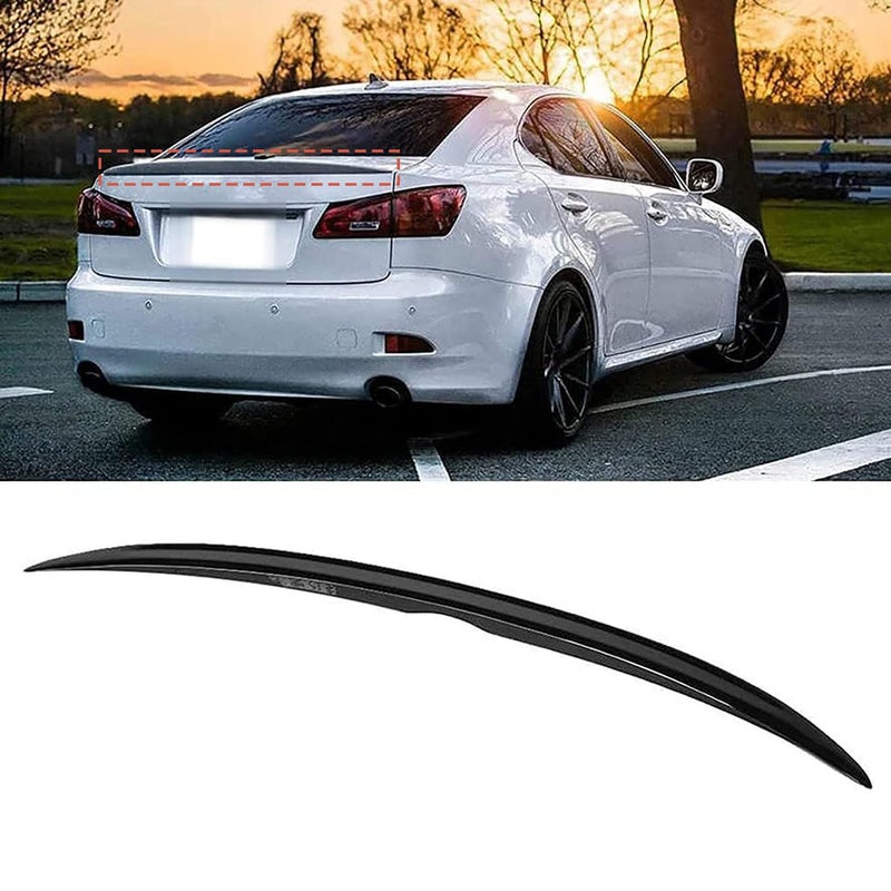 Generic MDATT Compatible with Lexus IS F 250 350 2006-2014, Trunk Top Spoiler Lip tail wing Car Styling Body Kit Accessories Black - Image 1