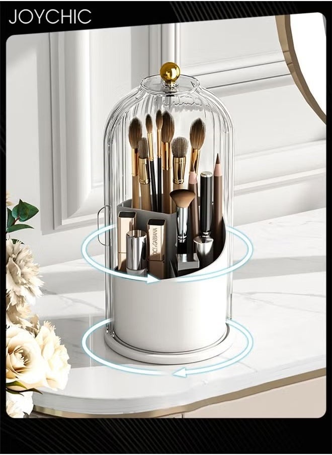 Joychic 360 Rotary Makeup Manager Rotatable Makeup Lipstick Organizer Eyeliner Pen Eye Shadow Eyebrow Pencil Holder Cosmetics Storage Box Vanity Organizer and Accessories  - Image 1