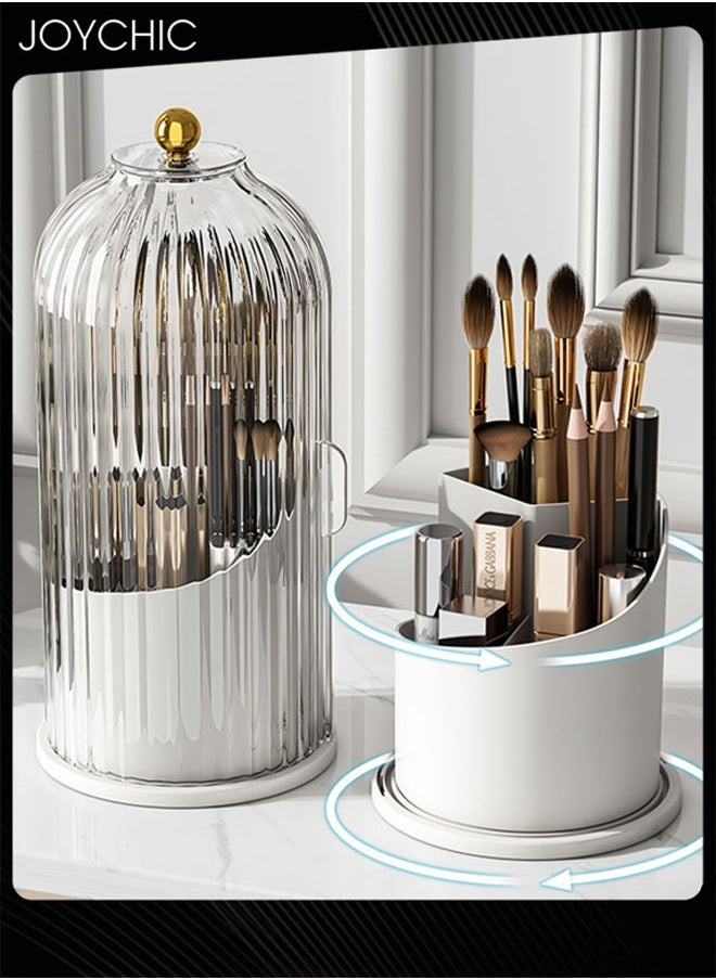 Joychic 360 Rotary Makeup Manager Rotatable Makeup Lipstick Organizer Eyeliner Pen Eye Shadow Eyebrow Pencil Holder Cosmetics Storage Box Vanity Organizer and Accessories  - Image 2