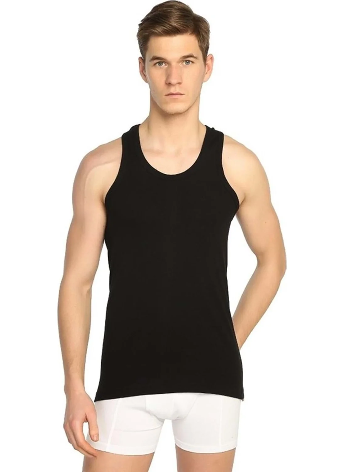 Tutku Passion 0118 6-pack 100% Cotton Men's Rib Black Rambo Undershirt