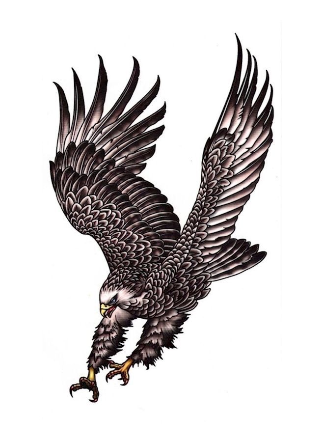 نيبمينينت Eagle Tattoo Sticker Black