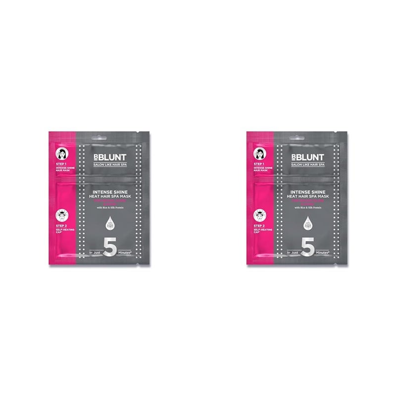 BBLUNT Unscented Intense Shine Heat Hair Spa Mask for Dull Hair With Rice Silk Protein For SalonLike Hair Spa At Home 70 Grams Pack Of 2