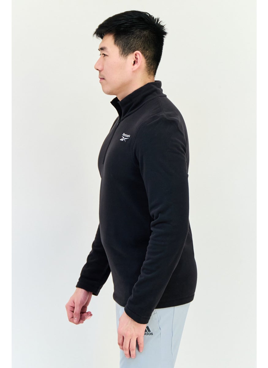 Reebok Men Sportswear Fit Long Sleeve Outdoor Sweatshirt, Black  - Image 3