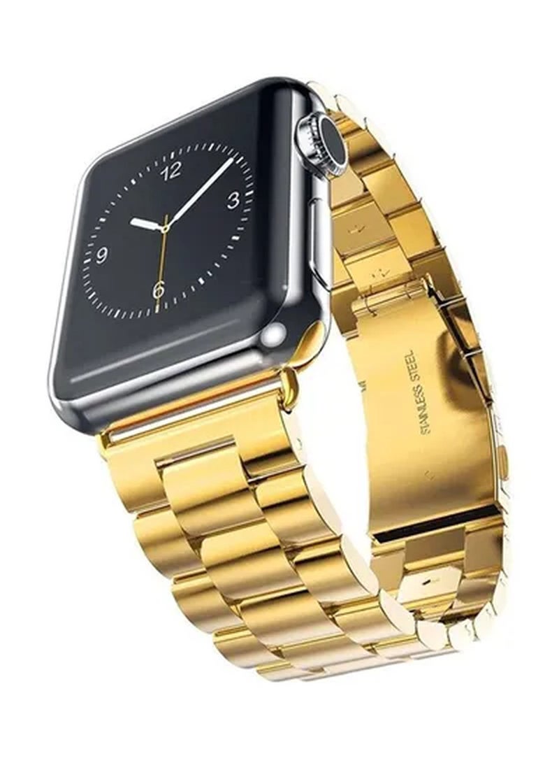 Fashion Metal Stainless Steel Strap For Apple Watch 44millimeter Gold