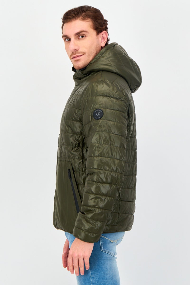 Kenneth Cole Men Quilted Puffer Jacket, Olive - Image 2