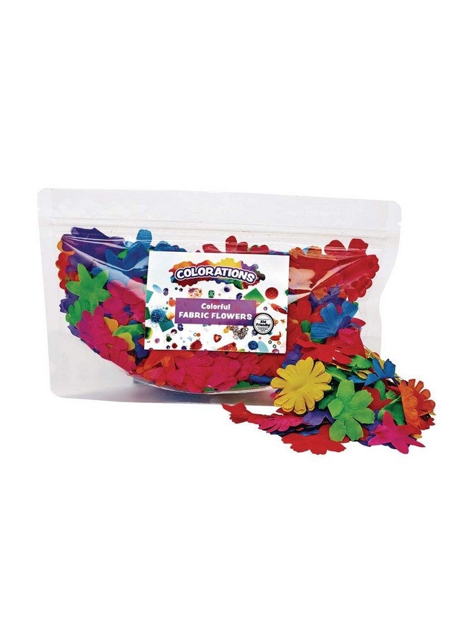 Colorations ® Colorful Fabric Flowers For Arts & Crafts Set Of 300 Assorted Fabric Flower Shapes & Colors For Craft Projects Fabric Flower Shapes For Decorating Collaging & Crafting Craft Supplies - Image 2