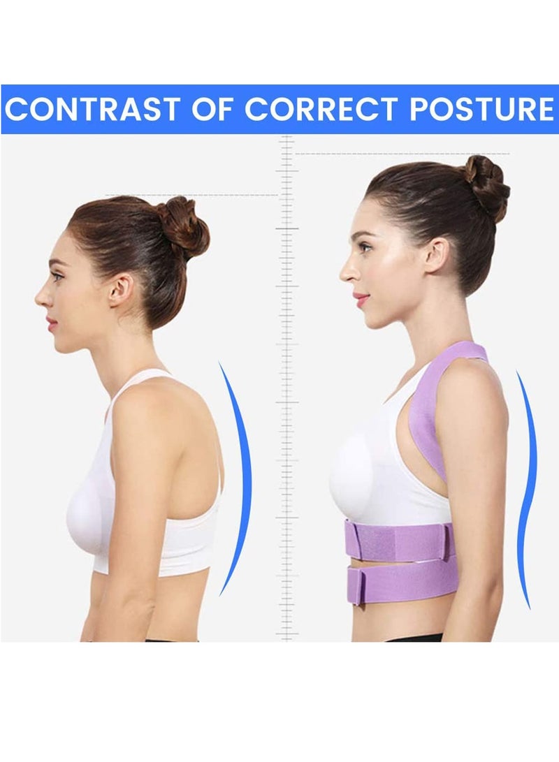 Excefore Posture Corrector for Women, Extended Backplate Back Straightener, Adjustable Upper Back brace for Neck Shoulder Pain Relief and Clavicle Support, Pink - Image 2