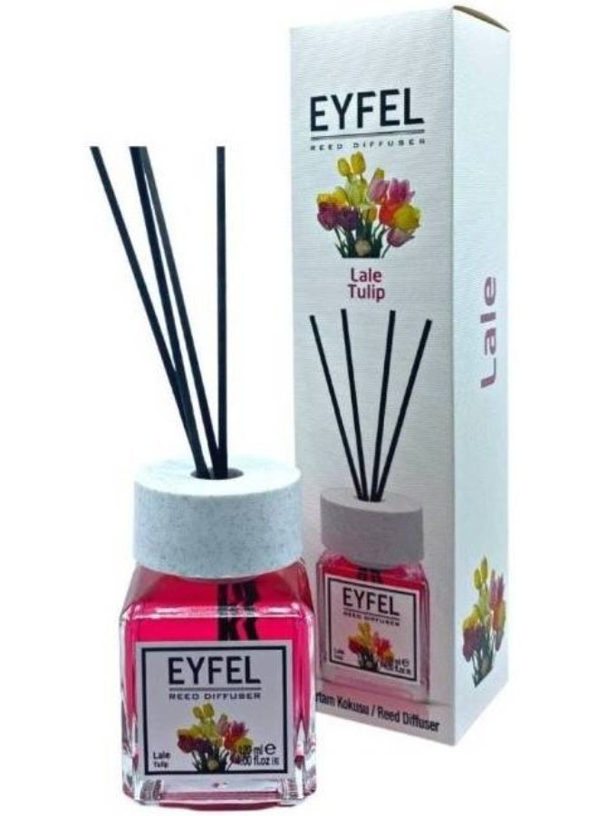 EYFEL Tulip Premium Reed Diffuser (120ml) – Long-Lasting Floral Home Fragrance – Elegant Decorative Glass Bottle with 4 Reed Sticks - Image 2
