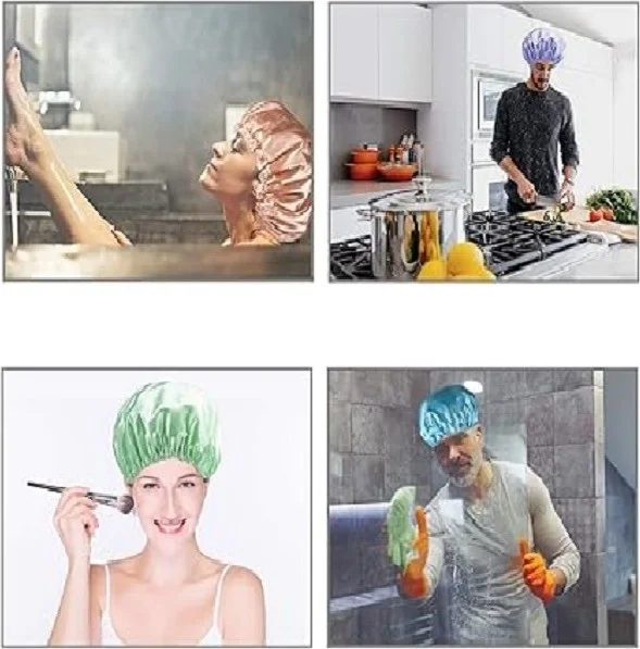 SB SizinBazar Washable Shower Cap Makeup Eating Hair Loss Cap Washing Hair Protection Cap