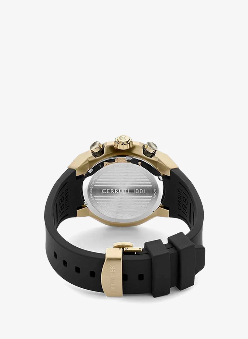 CERRUTI 1881  Lucardo 44mm Chronograph Men's Watch with Black Rubber Strap for Men | Best Price UAE