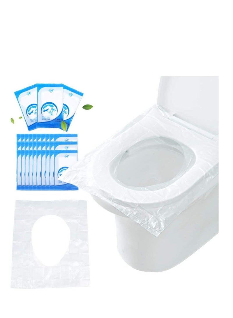 50 Disposable Toilet Seat Covers – Waterproof Hygienic Travel Toilet Covers | Portable WC Seat Protector for Public Toilets | Single Use Sanitary Covers - Image 1