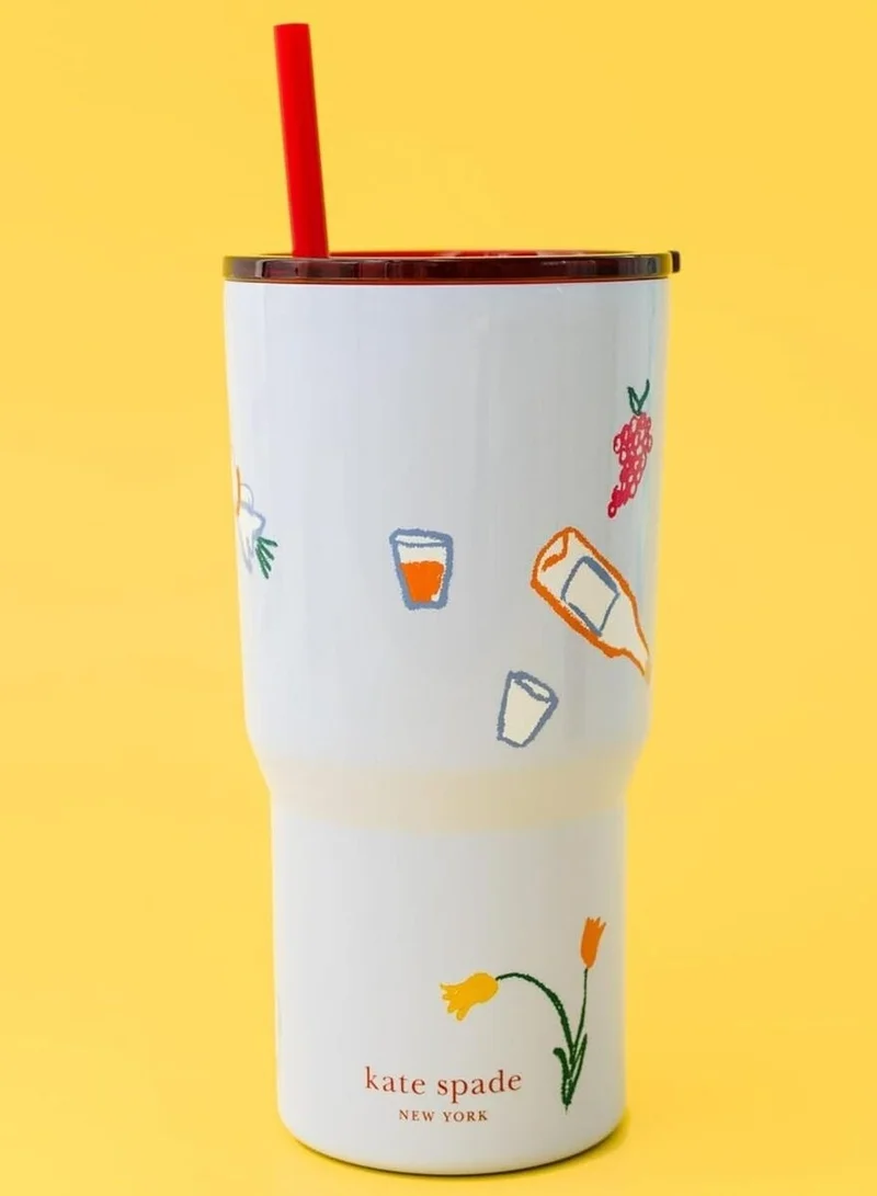 Kate Spade New York Park Picnic Stainless Steel 20oz Tumbler with Straw