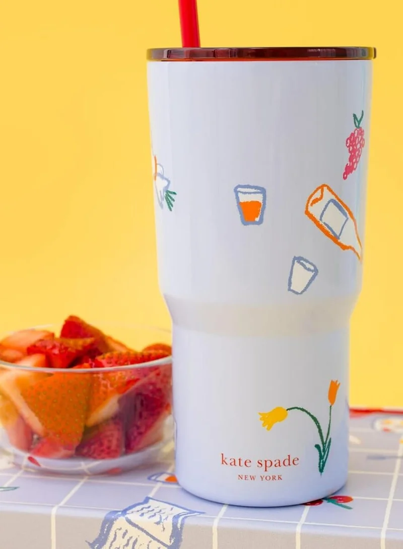 Kate Spade New York Park Picnic Stainless Steel 20oz Tumbler with Straw