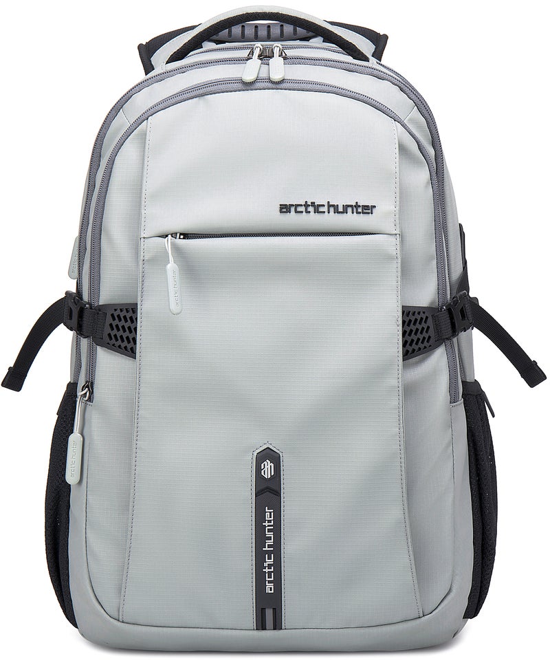 ARCTIC HUNTER Travel Daypack Water Repellant Scratch Resistant 30L Backpack with Built In USB/Headphone Port for Men and Women, B00388, Grey - Image 3