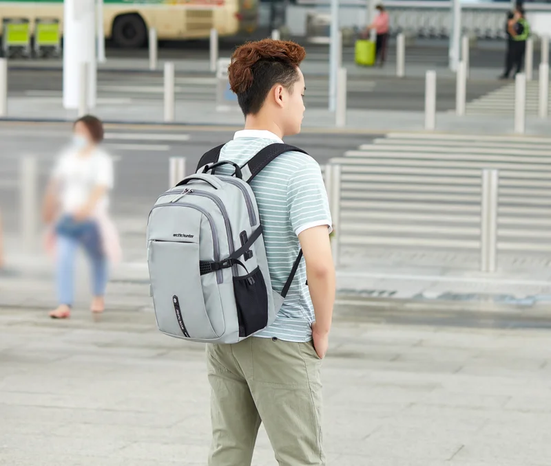 Arctic Hunter  Travel Daypack Water Repellant Scratch Resistant 30L Backpack with Built In USB/Headphone Port for Men and Women, B00388, Grey  | Best Price UAE