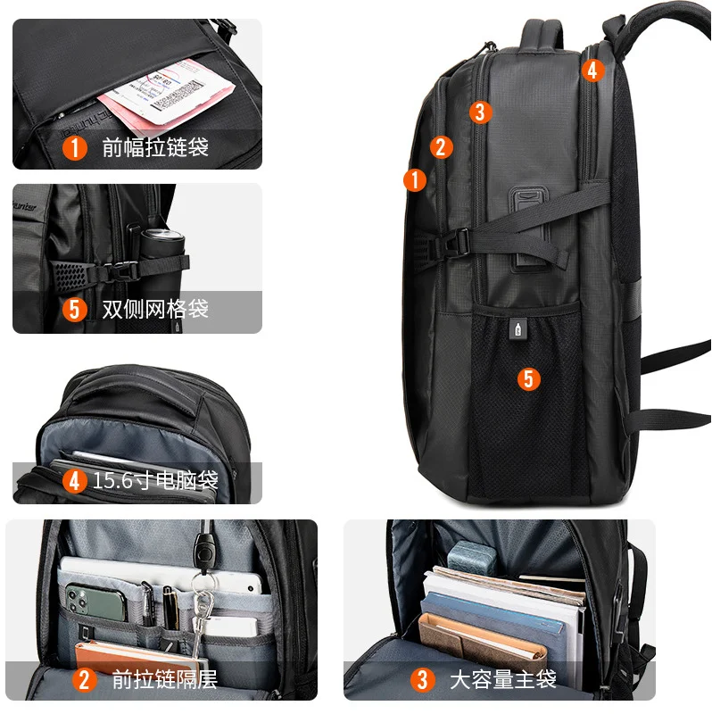Arctic Hunter  Travel Daypack Water Repellant Scratch Resistant 30L Backpack with Built In USB/Headphone Port for Men and Women, B00388, Grey  | Best Price UAE