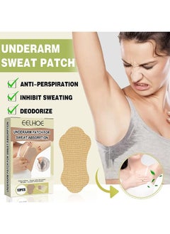 EELHOE 12 Pcs Underarm Sweat Pads, Sweat Pads for Women and Men Armpits, Disposable Invisible Armpit Sweat Pads for Absorbent Deodorant Prevention Sticker  - Image 2