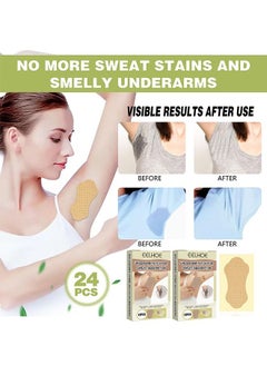 EELHOE 12 Pcs Underarm Sweat Pads, Sweat Pads for Women and Men Armpits, Disposable Invisible Armpit Sweat Pads for Absorbent Deodorant Prevention Sticker  - Image 4