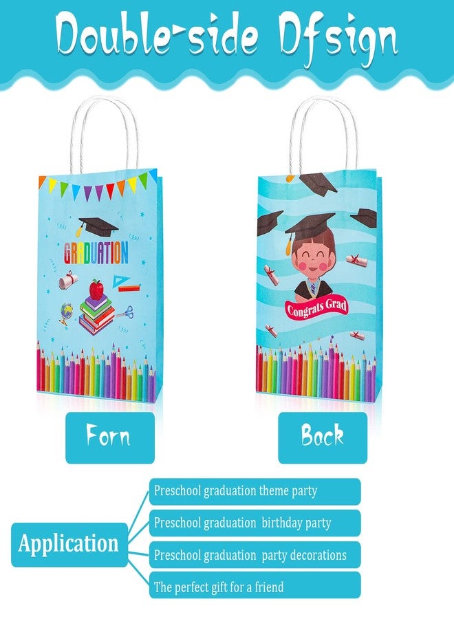HOWAF 12pcs Kindergarten Graduation Party Supplies Gift Bags, Congrats Grad Treat Bags with Handle for Preschool Graduation Party Favors, Kindergarten Graduate Candy Bags for Class of 2024 Graduation - Image 3